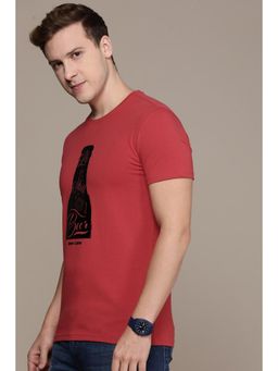 Simon Carter - Men Red Graphic Print T-Shirt