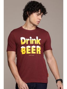 Simon Carter - Men Maroon Graphic Print T-Shirt