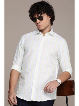 Simon Carter - Men White Stripes Casual Shirt
