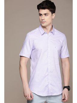 Simon Carter - Men Purple Solid Casual Shirt