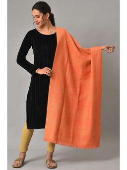 Aurelia - Coral Acrylic Yarn Dyed Shawl For Women