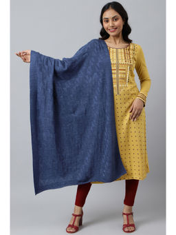 Aurelia - Blue Acrylic Yarn-Dyed Women's Shawl