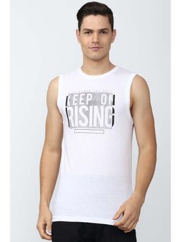 Peter England - Men White Typography Vest