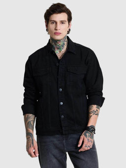 Snitch - Black Relaxed Fit Denim Jacket