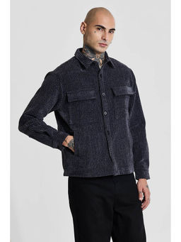 Snitch - Grey Textured Relaxed Fit Shacket