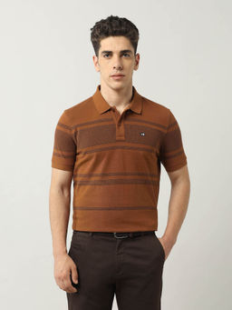 Arrow Sports - Men's Horizontal Striped Dynamex Polo T-Shirt