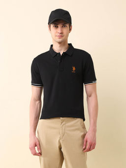 U.S. POLO ASSN. - Men's Solid Modern Monochrome Polo T-Shirt