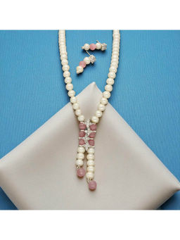 Sri Jagdamba Pearls - Pink Heritage Glint Pearl Necklace Set