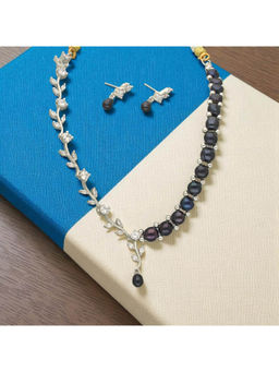 Sri Jagdamba Pearls - Multi-Color Regal Ember Pearl Necklace Set