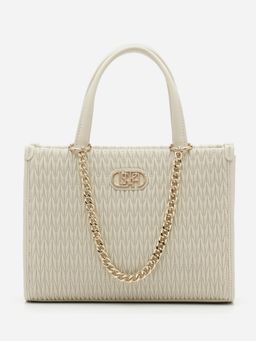 U.S. POLO ASSN. - Women Chloe 2.0 Off White Satchel Handbag (M)