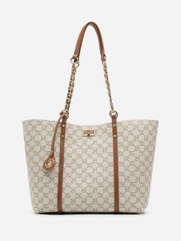 U.S. POLO ASSN. - Women Kylie 2.0 Off White Tote Handbag (L)