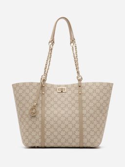 U.S. POLO ASSN. - Women Kylie 2.0 Beige Tote Handbag (L)