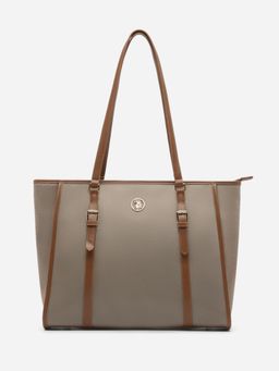 U.S. POLO ASSN. - Women Millie 2.0 Lt. Brown Tote Handbag (L)