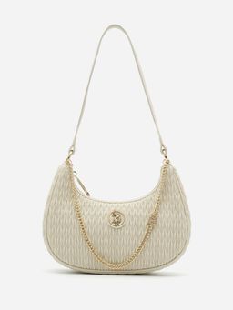 U.S. POLO ASSN. - Women Vera 2.0 Off White Shoulder Bag Handbag (S)