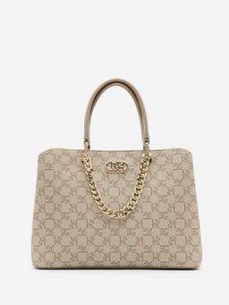 U.S. POLO ASSN. - Women Zoe 2.0 Beige Satchel Handbag (L)