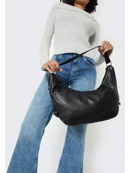 max - Women Textured Shoulder Bag With Side Ties
