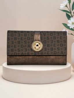 ESBEDA - Brown Color Grace Turn Lock Wallet For Women (S)