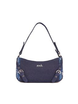 Zouk - Lyra Denim And Printed Small Shoulder Bag Lakshadweep Azure