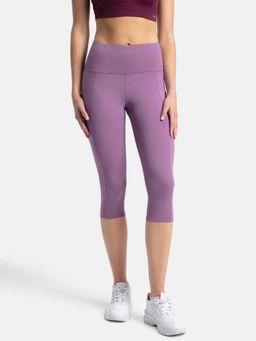 Jockey - Mw36 Women Microfiber Elastane Slim Fit Active Wear Capri-Chinese Violet
