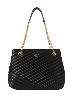 Eske - Black Nappa Solid Leather Tote Bag for Women