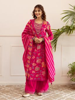 Autumnlane - Kabool Miller Work Kurta with Palazzo and Dupatta