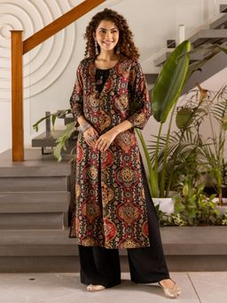 Autumnlane - Kabool Raven Cotton Printed Kurta with Palazzo