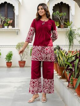 Autumnlane - Mokabara Plum Cotton Co-ord Set