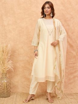 Varanga - Zari Embroidered with Kurta with Pant and Dupatta