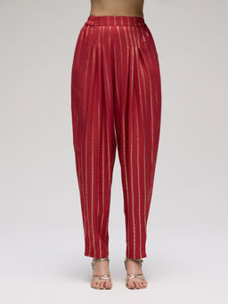 Gajra Gang - Maroon Rayon Foil Print Salwar La Dolce Vita