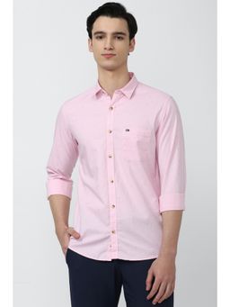 Peter England - Men Pink Slim Fit Casual Shirt