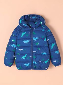 Hopscotch - Blue Prehistoric Puffer Jacket