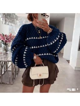 MISS MOSA BY AKANKSHA - Aubin Statement Pullover In Navy Blue