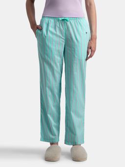 Jockey - RX06 Women Super Combed Cotton Woven Fabric Pyjama - Aqua Sky