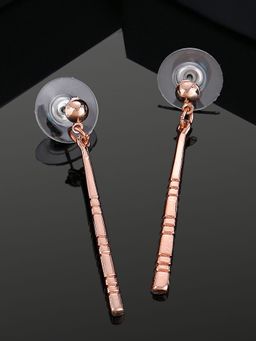 Estele - Rose Gold Plated Classic Drop Long Earrings for Girls & Women