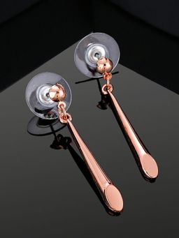 Estele - Rose Gold Plated Cone Designer Dangle Earrings for Girls & Women