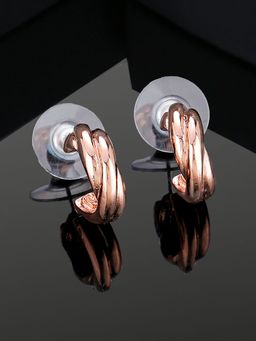Estele - Rose Gold Plated Twisted Stud Earrings for Girls & Women