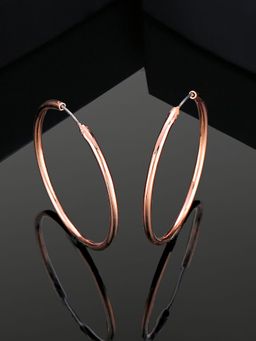 Estele - Rose Gold Plated Trendy Hoop Earrings for Girls & Women