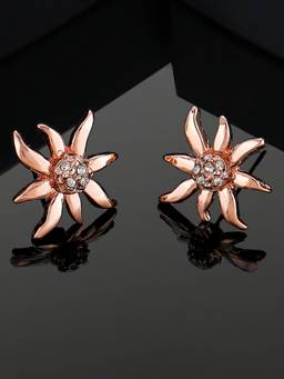 Estele - Rose Gold Plated Star Shaped Stud Earrings for Women