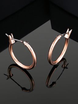 Estele - Rose Gold Plated Classic Circular Hoop Earrings For Girls & Women