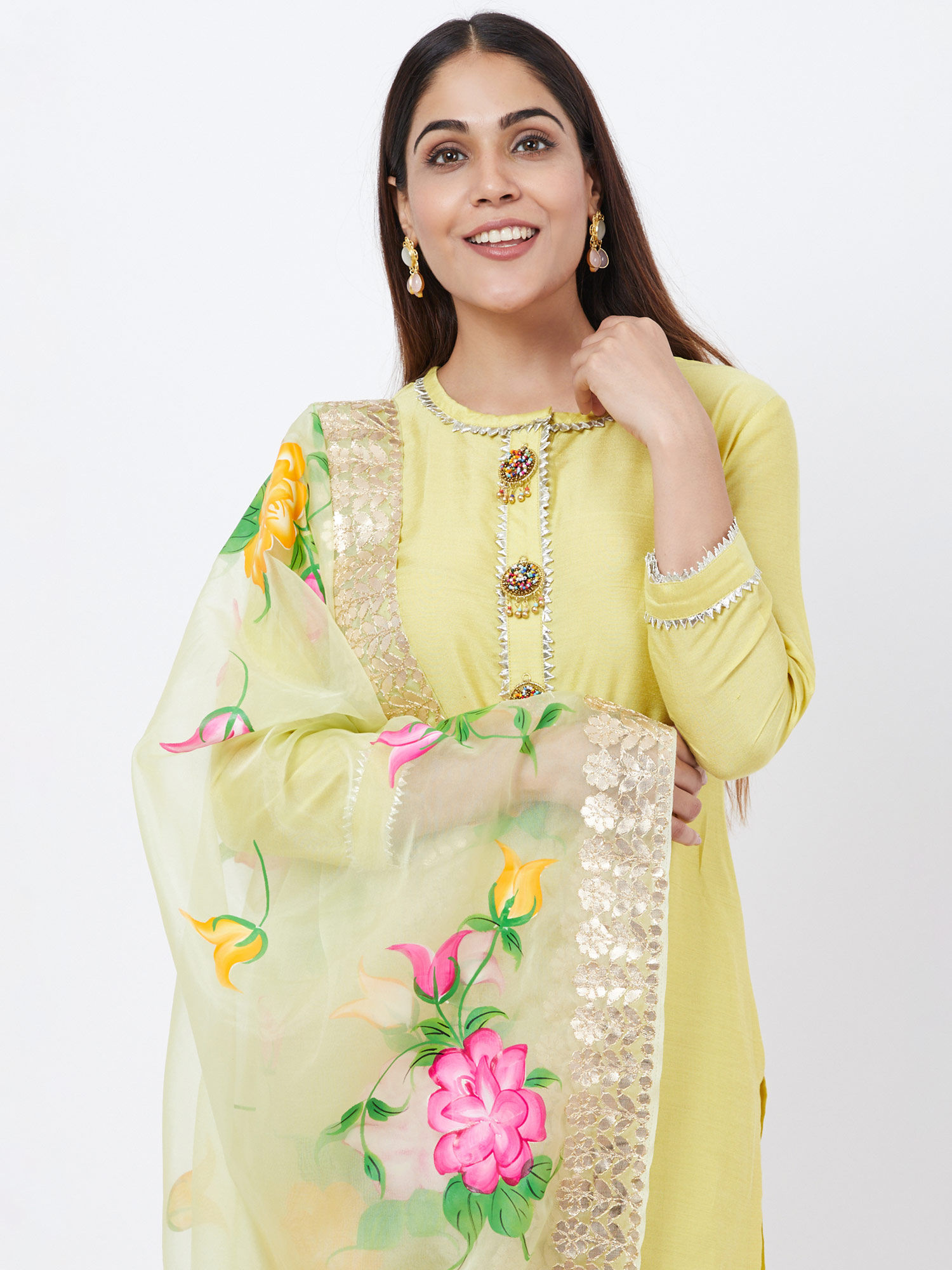 Anokherang Yellow Gotta Straight Kurti 
