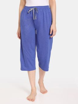 Zivame - Rosaline Multiverse Knit Cotton Capri - Turkish Sea