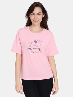 Zivame - Tell A Tail Knit Cotton T-Shirt - Candy Pink