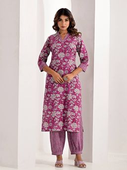 Aravalii - Purple Kurta with Salwar (Set of 2)