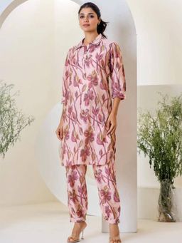 Aravalii - Light Pink Muslin Kurta with Pant (Set of 2)