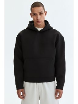 H&M - Men Black Loose Fit Scuba Hoodie