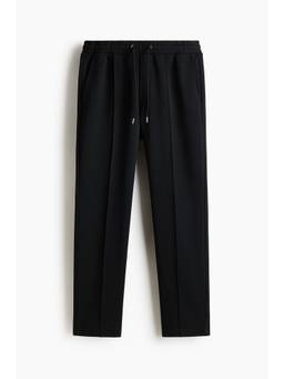 H&M - Men Black Regular Fit Interlock Crease-Front Trouser
