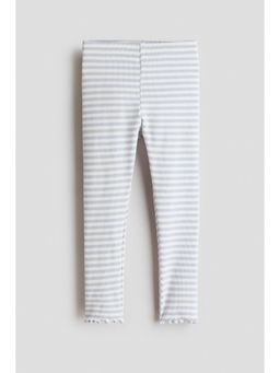 H&M - Girls Purple Ribbed Cotton Leggings