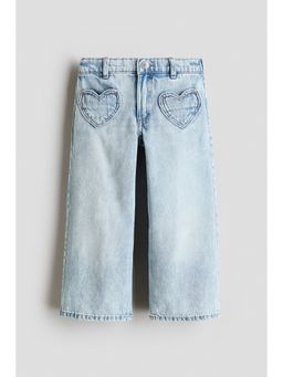 H&M - Girls Blue Loose Fit Wide Leg Jeans