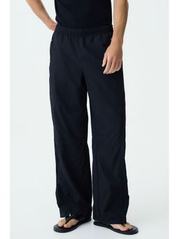 H&M - Men Black Loose Fit Nylon Track Pants
