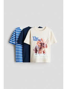 H&M - Boys Multi-Color 3-Pack Cotton T-Shirts